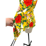 Betabrand Perfect Blouse Wrap Top in Dragonfly Floral Print Yellow Size Medium Photo 9