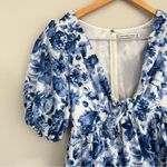 Abercrombie & Fitch  Cinch-Front Poplin Mini Dress Floral Puffy Sleeve Size XSP Photo 4