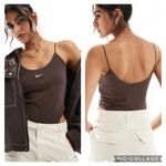 Nike Bodysuit Top Womens XXL Brown Cami High Leg Chill Knit Minimalist Sporty Photo 7