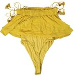 Free People Free‎ People Layered Ruffle Thong Bodysuit Golden Yellow XS Photo 7