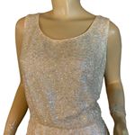 VINTAGE 1960'S CREAM SILK COCKTAIL DRESS WITH SEQUINS (APPX S/M) Size M Photo 6