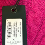 Rag and Bone Pierce Cashmere Magenta Cable Knit Sweater Size XL NWT Photo 7