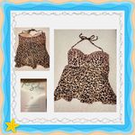 Kona Sol  tankini swim top - leopard animal print - brown tan black - Medium Photo 1