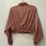 Love Tree  Women's Pink Full Zip Collared Cropped Wind Breaker Jacket Sz medium Photo 2