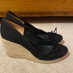 J.Crew  Black Espadrille Canvas Wedges 8 Photo 0