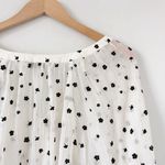 Loft Ann Taylor Flocked Cutaway White and Black Floral Blouse Size XXL Photo 8