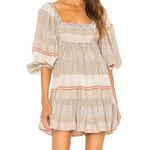 Free People  Cozy Striped Mini Dress in Ivory Combo Revolve Tie Size XS Photo 10