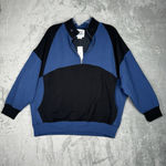 BDG Shirt Women Medium Blue Black Miranda Half Zip Sweatshirt Casual Streetwear Photo 2