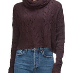 Free People Womens Shades of Dawn Sweater Brown Size Small Cowl Neck Pullover Photo 0