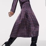 ZARA  Maroon Geometric Print Midi Skirt Photo 2
