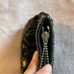 Vintage Art Deco beaded evening clutch coin purse floral sequins Black Photo 2