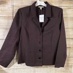 appleseed's 4-button lightweight brown blazer with shoulder pads women’s Size 16 Photo 4