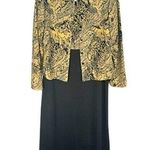 American Vintage Vintage K Studio Animal Print Black + Gold Maxi Dress & Jacket Set β Size 12 Photo 0