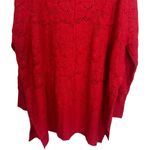 Free People NEW Intimately  Red Floral Eyelet Deep V Cozy Long Sleeve Size XS/S Photo 6