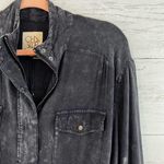 Chaser Navy Blue Military Utility Stretchy Shacket Size S Photo 3