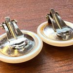 Vintage Womens Costume Jewelry Ivory Faux Pearl Clip On Earrings White Photo 9