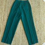American Vintage Green blue vintage 100% wool high-waisted straight-leg pleated trousers Photo 3