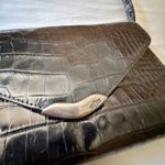 Ralph Lauren Vtg Alligator Sterling Silver Envelope Clutch Bag Crossbody Black Photo 2