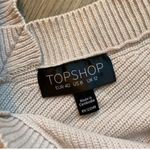 Topshop Wool Blend Taupe Ribbed V-Neck Sweater Size 8 Photo 6