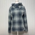 The North Face Women's Plaid Fleece Pullover Cowl Blue and gray Hoodie Size S Photo 2