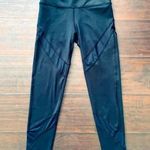 Aerie Black Mesh High-Rise/Waisted Cropped 23" Leggings | Size: S Photo 0