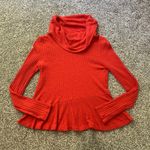 Anthropologie Maeve  orange knit turtleneck long sleeve top size S Photo 4