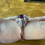 Natural Rose de France Amethyst Sterling Silver Ring Size 8 Purple Photo 2
