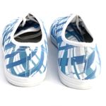 City Sneaks Sky Blue White Plaid Canvas Sneakers Size 9 Photo 3