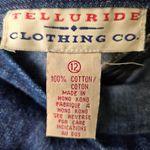 Vintage Telluride Blue Denim Beaded Skirt 12 Red Photo 8