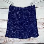 Kaileigh  NWT Size 1X Navy Blue - White Polka Dot Ruffle Trim Giselle Skirt Photo 2