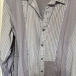 We The Free  Asymmetrical Button Down Shirt Dress Frayed Edges Large Chest 22.5” Photo 2