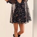 Free People Black Floral Mini Dress Photo 0