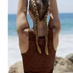 Free People NWOT Fp Movement x New Moon Top Crop Chocolate Brown Photo 2