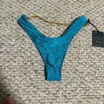 Michael Costello  x Revolve Monica teal chain Cheeky Bikini- Size Small Photo 10