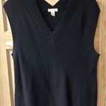 H&M Black Ribbed V-Neck Sweater Vest Photo 1