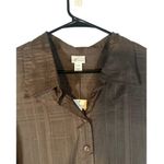 Venezia Brown Long Sleeve Dressy Collared Button Down Shirt Women Sz 22 Photo 5