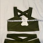 Olive Green Bikini Set with Crisscross Design size small super cute worn 2x EUC Photo 6