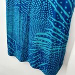 Chico's  0 Size S Shift Shirt Dress Blue Beach Artsy Short Sleeve Split Neck Ocean Photo 3