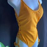 One Piece Mustard  Backless Bikini Photo 2