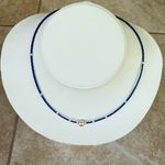 Hand Crafted Pearl Focal Beaded Blue Seed Beads Necklace Purple Photo 4