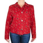 Orvis Vintage Red Bandana Paisley Pattern Jacket Medium Retro Western Glam Photo 0