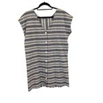 Peyton & Parker Striped Linen Blend Blue and White Dress with Pockets NWT Size M Photo 1