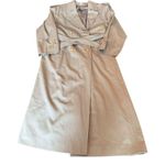 Women's Vintage Green Trench Coat M Long Belted Formal Size 10 Photo 3