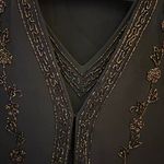 Dana Buchman Dana Butchman 100% Silk vintage beaded iridescent maxi dress & jacket navy 10 Photo 4