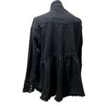VICI Women's Black Denim Ruffle Jacket Size S Long Sleeve Photo 4