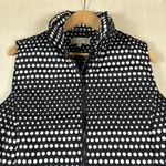 Talbots  Women's Vest Sz M Petite Down Feather Polka Dot Black White‎ Ski Lodge Photo 1
