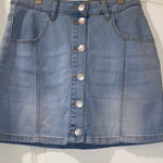 Almost Famous  Blue Denim Mini Skirt Photo 0