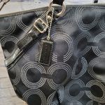 Coach  Madison Black Op Art Signature Sateen & Leather Trim Sophia Satche… Photo 5