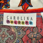 Carolina Colours Vintage‎ Colorful Button Down Blue Size M Photo 4