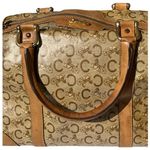 CELINE Vintage Macadam Canvas Boston Bag Brown Leather Trim Made In Italy Photo 7